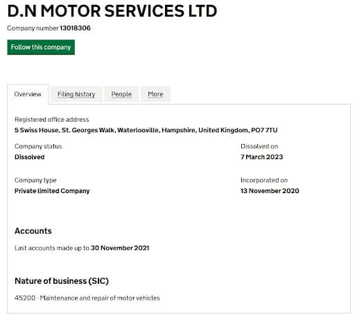D.N Motor Services mobile mechanic — Customer photo